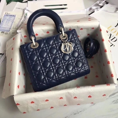 Bolsa Lady Dior Marinho Média Italiana