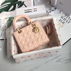 Bolsa Lady Dior Média Salmão Italiana - comprar online