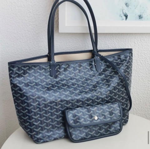 Bolsa Goyard St Louis Azul Marinho Média Italiana