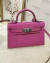 Bolsa Hermes Kelly Mini 20 Rosa Pink Italiana