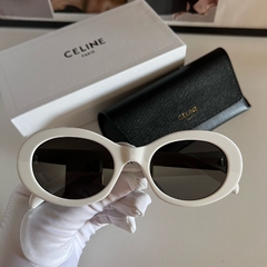 Óculos Celine Branco e Lente Preta Italiana - comprar online