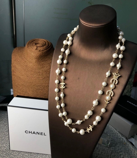 Colar Pérolas com Strass Italiana