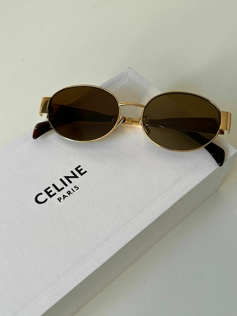 Óculos Celine Marrom e Dourado Italiana