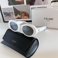Óculos Celine Branco e Lente Preta Italiana