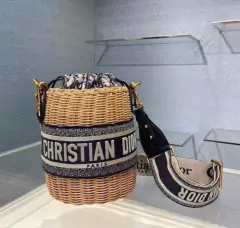 Bolsa Saco Dior Palha Wicker