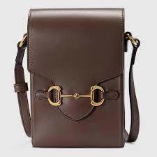 Bolsa Gucci Horsebit 1955 Mini Marrom Italiana