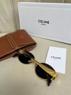 Óculos Celine Preto com Dourado Italiana - comprar online