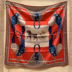 Lenço Quadrado Hermes Vermelho Italiana