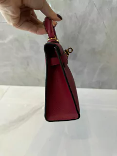 Bolsa Hermes Kelly Mini 20 Bordô Italiana - loja online