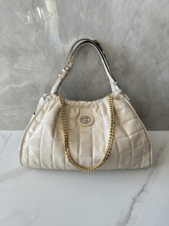 Bolsa Tote Média Gucci Deco Branca Italiana - comprar online