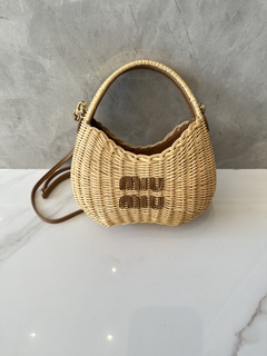 Bolsa Miu Miu Wander em Vime (Palha) Italiana