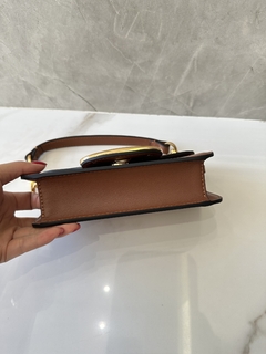 Bolsa VLTN Locò Caramelo Pequena Italiana - Bolsas e Grife