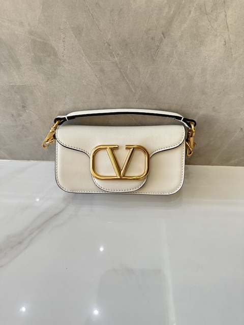 Bolsa VLTN Locò Branco Off White Pequena Italiana