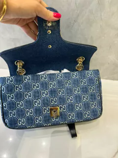 Bolsa Gucci GG Marmont Denim Italiana na internet