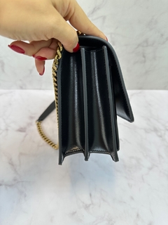 Bolsa Saint Laurent Sunset Preta Com Dourado Italiana
