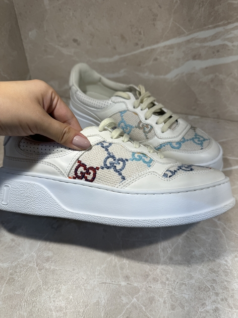Tênis Gucci Branco e Colorido Italiana