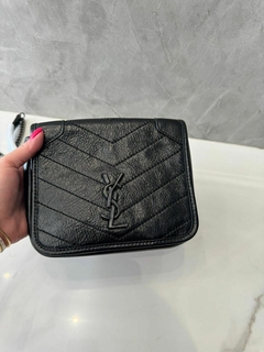 Bolsa YSL Preta com Prata Italiana