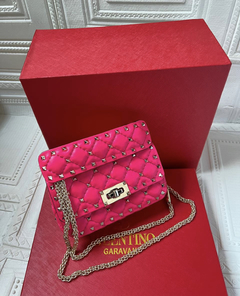 Bolsa VLTN Rockstud Spike Mini Pink Italiana