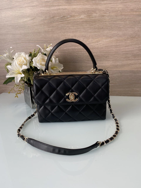 Bolsa Chanel Trendy Média Preta Italiana