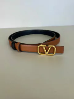 Cinto VLTN Dupla Face Caramelo e Preto