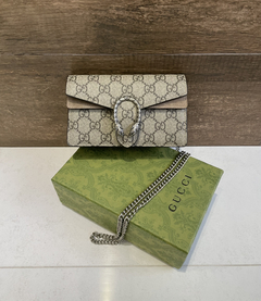 Bolsa Gucci Dionysus Super Mini GG Supreme Bege Italiana