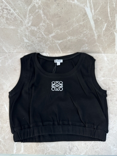 Blusa Cropped Loewe Preta Italiana - comprar online