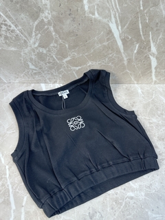 Blusa Cropped Loewe Preta Italiana