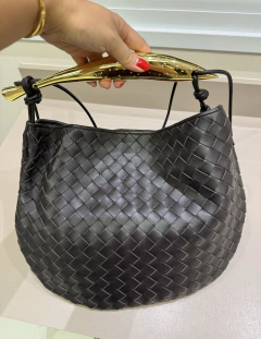Bolsa Bottega Veneta Sardine de Mão Marrom Café