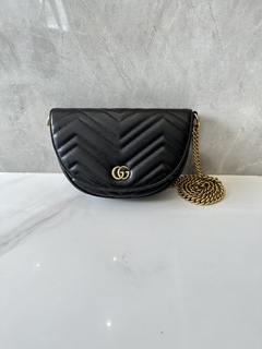 Bolsa Gucci Marmont Preta Matelassê Mini Italiana