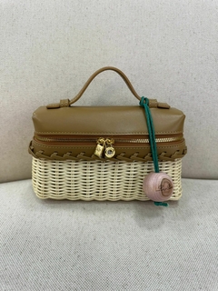 Bolsa Loro Piana Mini Vime e Couro Caramelo Italiana