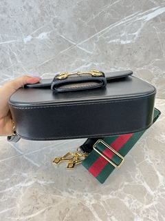 Bolsa Gucci Horsebit 1955 Mini Preta Italiana - Bolsas e Grife