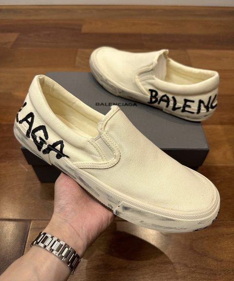 Tênis Slip-on Balenciaga Branco Italiana
