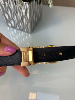 Cinto Ferragamo Feminino Dupla Face Cinza Italiana - loja online