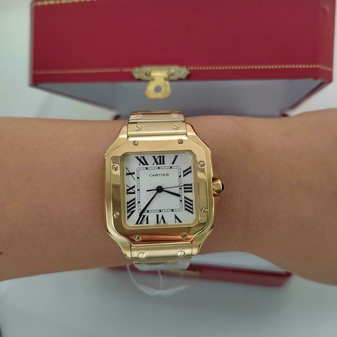 Relógio Cartier Santos Dourado Italiana