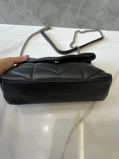 Bolsa YSL Puffer Toy Pequena Preta com Prata Italiana na internet