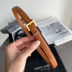 Cinto YSL Fino Caramelo 2cm Italiana
