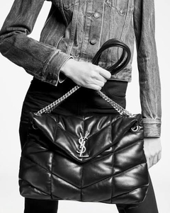 Bolsa YSL Loulou Puffer Grande Preta italiana - comprar online