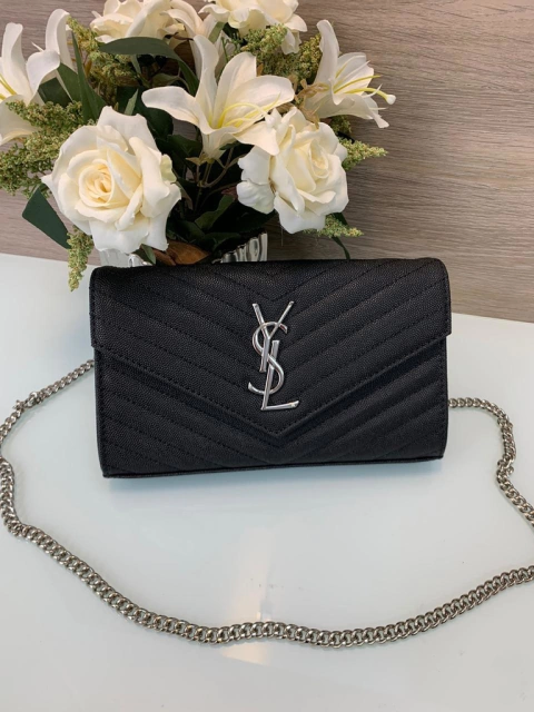 Bolsa YSL Envelope Preta Italiana