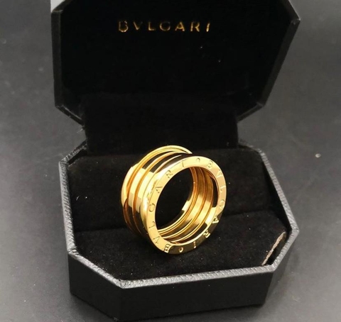 Anel Bulgari Largo Dourado Italiana