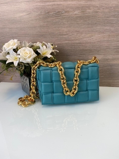 Bolsa Bottega Veneta Cassette de corrente Azul Italiana