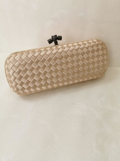 Clutch Bottega Veneta Dourada Grande Italiana