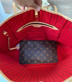 Bolsa Louis Vuitton Neverfull Monogram Interior Vermelho MM Italiana - Bolsas e Grife