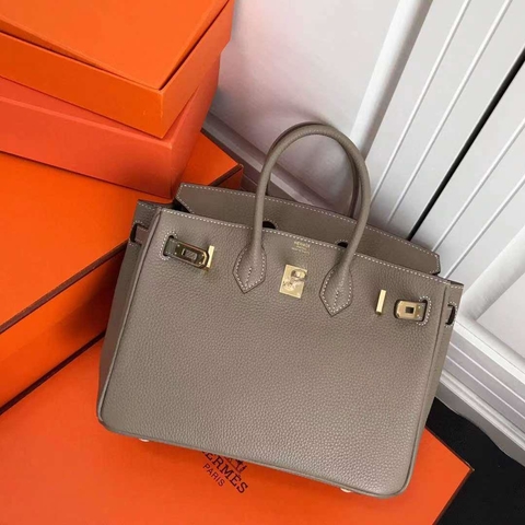 Bolsa Hermès Birkin 30 Cinza Escuro Italiana