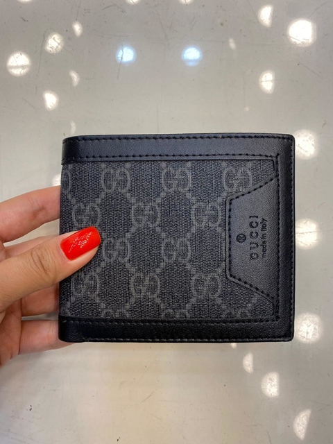 Carteira Gucci Masculina GG Supreme Preta Italiana