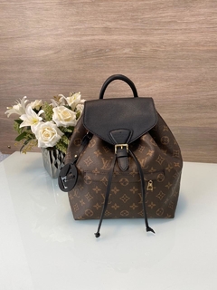 Mochila Louis Vuitton Montsouris Monogram com Preto Italiana