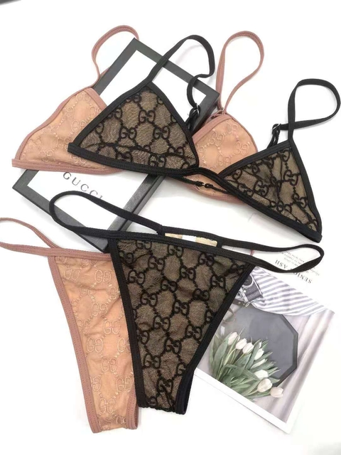 Conjunto Lingerie Gucci Bordada Italiana
