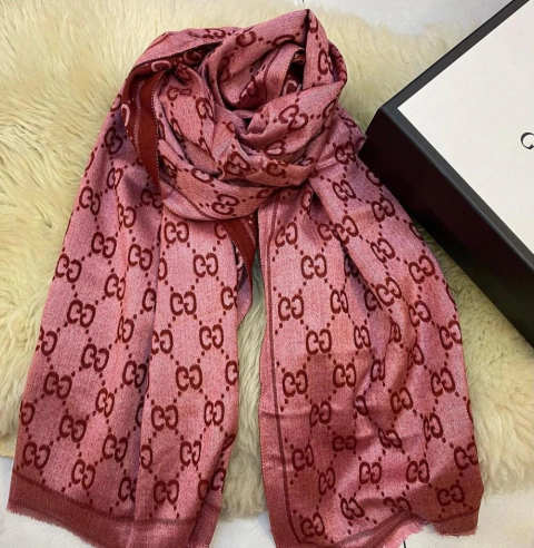 Echarpe Gucci Lã Dupla Face Vinho