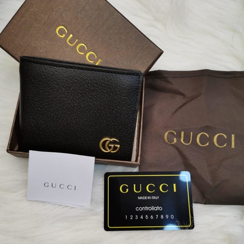 Carteira Gucci Duble G Preta Masculina