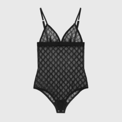 Body Gucci GG em Tule Preto Italiana na internet