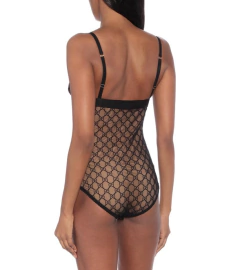 Body Gucci GG em Tule Preto Italiana - comprar online
